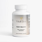 VitalGlow NAD+ Booster supplement bottle on a white background