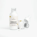 Vital Glow Radiance+ Vitamin Glow Day Serum bottle with dropper on a white background