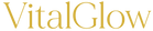 Gold 'VitalGlow' logo on a white background